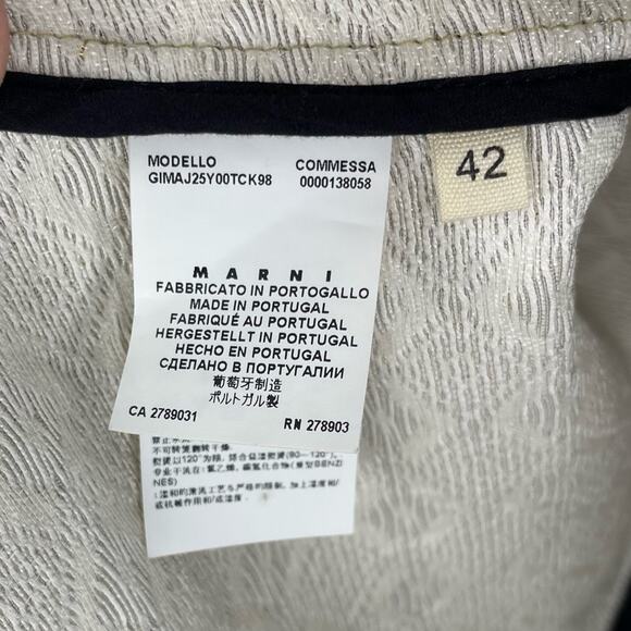 Marni Metallic Gold with Piping Tailored Open Front Evening Jacket Size 42 (6) - Picture 6 of 9